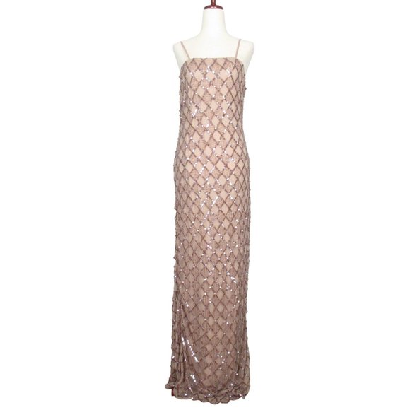 NWT Anthropologie Let Me Be Checked Shine Dress Mauve Beaded Sequined - Small - Picture 5 of 14